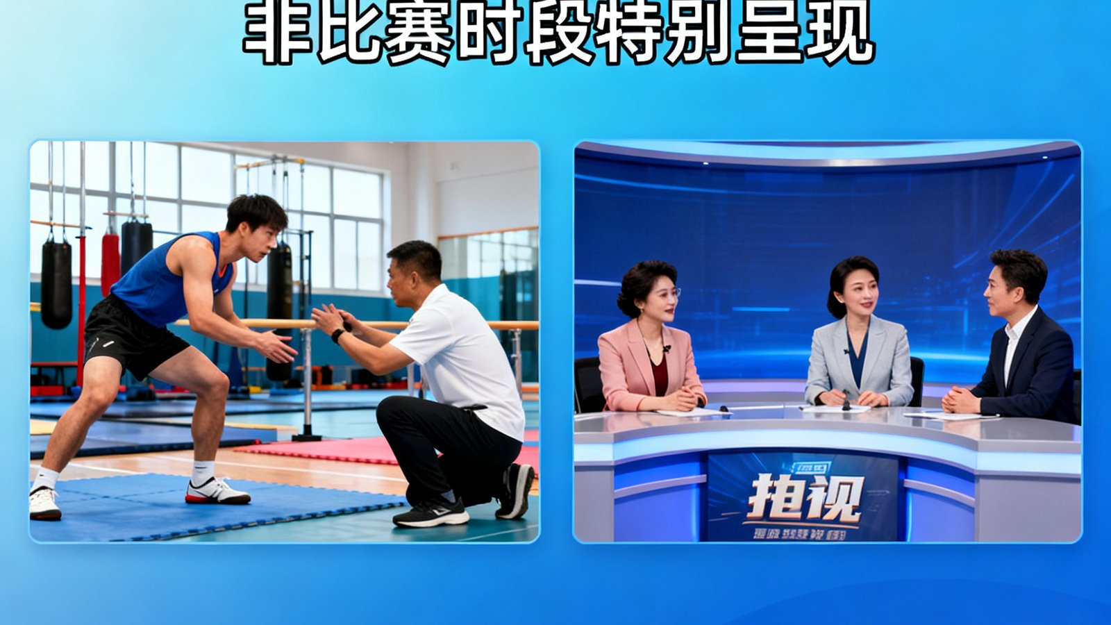 训练直播与演播室脱口秀节目，非比赛时段填充档期